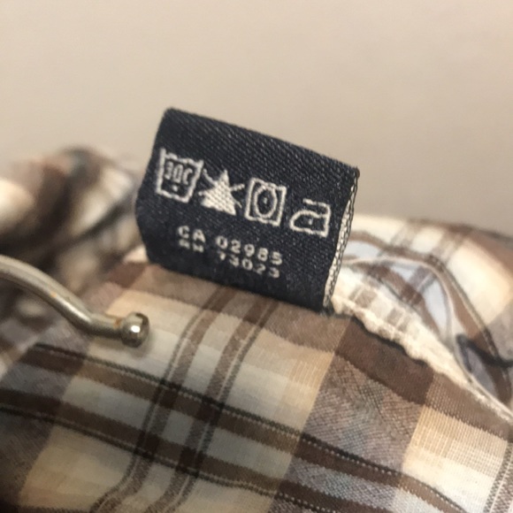 Country Style Plaid Button Down | Size Medium | Bluenotes | Brown, Cream & Blue - Picture 6 of 6